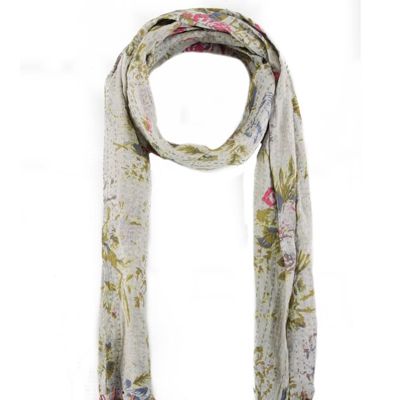 Taj Hotel Home Decor Kantha Cotton Scarve | 1-Piece | Multicolor | 18"x72" - Picture 1 of 3